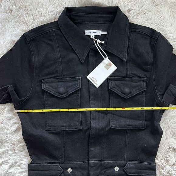 Good American Fit For Success Denim Straight Leg Jumpsuit Black Size 2/ M - Picture 6 of 8